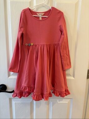 Matilda Jane Coral Pink Long-Sleeve Ruffle Hem Dress